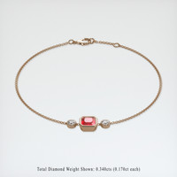 1.27 Ct.Tw. Ruby Bracelet, 14K Rose Gold 2
