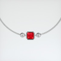 <span>1.27</span>&nbsp;<span class="tooltip-light">Ct.Tw.<span class="tooltiptext">Total Carat Weight</span></span> Ruby Bracelet, 14K White Gold 1