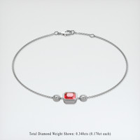 <span>1.27</span>&nbsp;<span class="tooltip-light">Ct.Tw.<span class="tooltiptext">Total Carat Weight</span></span> Ruby Bracelet, 14K White Gold 2