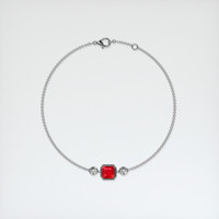 <span>1.27</span>&nbsp;<span class="tooltip-light">Ct.Tw.<span class="tooltiptext">Total Carat Weight</span></span> Ruby Bracelet, 14K White Gold 3