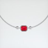 <span>1.14</span>&nbsp;<span class="tooltip-light">Ct.Tw.<span class="tooltiptext">Total Carat Weight</span></span> Ruby Bracelet, 14K White Gold 1