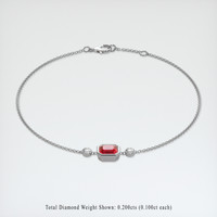 <span>1.14</span>&nbsp;<span class="tooltip-light">Ct.Tw.<span class="tooltiptext">Total Carat Weight</span></span> Ruby Bracelet, 14K White Gold 2