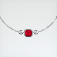 <span>1.35</span>&nbsp;<span class="tooltip-light">Ct.Tw.<span class="tooltiptext">Total Carat Weight</span></span> Ruby Bracelet, 14K White Gold 1