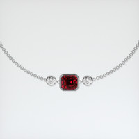 <span>1.55</span>&nbsp;<span class="tooltip-light">Ct.Tw.<span class="tooltiptext">Total Carat Weight</span></span> Ruby Bracelet, 14K White Gold 1