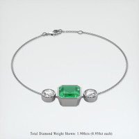 4.70 Ct.Tw. Emerald Bracelet, 18K White Gold 2