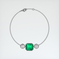 4.70 Ct.Tw. Emerald Bracelet, 18K White Gold 3