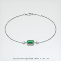 <span>1.19</span>&nbsp;<span class="tooltip-light">Ct.Tw.<span class="tooltiptext">Total Carat Weight</span></span> Emerald Bracelet, 18K White Gold 2