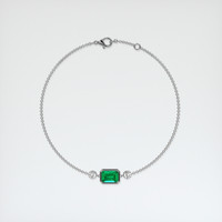 <span>1.19</span>&nbsp;<span class="tooltip-light">Ct.Tw.<span class="tooltiptext">Total Carat Weight</span></span> Emerald Bracelet, 18K White Gold 3