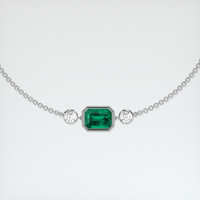 <span>1.01</span>&nbsp;<span class="tooltip-light">Ct.Tw.<span class="tooltiptext">Total Carat Weight</span></span> Emerald Bracelet, 18K White Gold 1