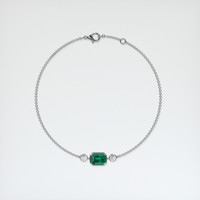 <span>1.01</span>&nbsp;<span class="tooltip-light">Ct.Tw.<span class="tooltiptext">Total Carat Weight</span></span> Emerald Bracelet, 18K White Gold 3