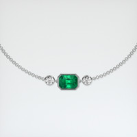 1.14 Ct.Tw. Emerald Bracelet, 18K White Gold 1