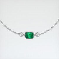 <span>1.14</span>&nbsp;<span class="tooltip-light">Ct.Tw.<span class="tooltiptext">Total Carat Weight</span></span> Emerald Bracelet, 18K White Gold 1