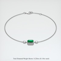 1.14 Ct.Tw. Emerald Bracelet, 18K White Gold 2