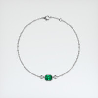 <span>1.14</span>&nbsp;<span class="tooltip-light">Ct.Tw.<span class="tooltiptext">Total Carat Weight</span></span> Emerald Bracelet, 18K White Gold 3