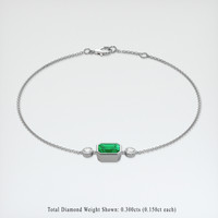 1.23 Ct.Tw. Emerald Bracelet, 18K White Gold 2
