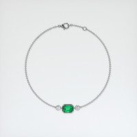 1.23 Ct.Tw. Emerald Bracelet, 18K White Gold 3