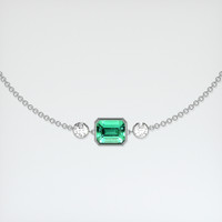 <span>1.13</span>&nbsp;<span class="tooltip-light">Ct.Tw.<span class="tooltiptext">Total Carat Weight</span></span> Emerald Bracelet, 18K White Gold 1