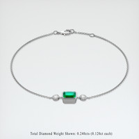 <span>1.13</span>&nbsp;<span class="tooltip-light">Ct.Tw.<span class="tooltiptext">Total Carat Weight</span></span> Emerald Bracelet, 18K White Gold 2