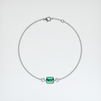 <span>1.13</span>&nbsp;<span class="tooltip-light">Ct.Tw.<span class="tooltiptext">Total Carat Weight</span></span> Emerald Bracelet, 18K White Gold 3