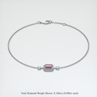 0.90 Ct.Tw. Gemstone Bracelet, 18K White Gold 2