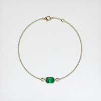 <span>1.14</span>&nbsp;<span class="tooltip-light">Ct.Tw.<span class="tooltiptext">Total Carat Weight</span></span> Emerald Bracelet, 18K Yellow Gold 3