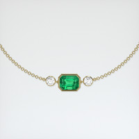 <span>1.23</span>&nbsp;<span class="tooltip-light">Ct.Tw.<span class="tooltiptext">Total Carat Weight</span></span> Emerald Bracelet, 18K Yellow Gold 1