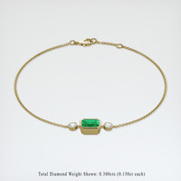 1.23 Ct.Tw. Emerald Bracelet, 18K Yellow Gold 2