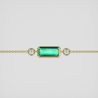 <span>1.54</span>&nbsp;<span class="tooltip-light">Ct.Tw.<span class="tooltiptext">Total Carat Weight</span></span> Emerald Bracelet, 18K Yellow Gold 1