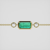 <span>1.57</span> <span class="tooltip-light">Ct.Tw.<span class="tooltiptext">Total Carat Weight</span></span> Emerald Bracelet, 18K Yellow Gold 1