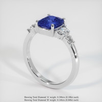 2.07 Ct. Blue Sapphire Ring, Platinum 950 2