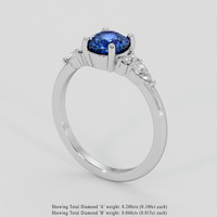 1.16 Ct. Blue Sapphire Ring, Platinum 950 2
