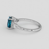 3.55 Ct. Greenish Blue Zircon Ring, Platinum 950 4
