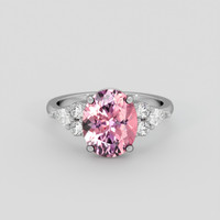 2.78 Ct. Pink Malaya Garnet Ring, Platinum 950 1