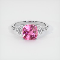 3.10 Ct. Pink Sapphire Ring, Platinum 950 1