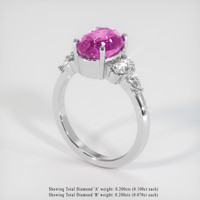 4.07 Ct. Pink Sapphire Ring, Platinum 950 2
