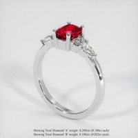 1.14 Ct. Ruby Ring, Platinum 950 2