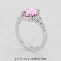 2.54 Ct. Padparadscha Sapphire Ring, Platinum 950 2