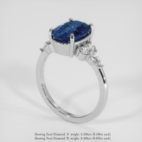 3.48 Ct. Blue Sapphire Ring, Platinum 950 2