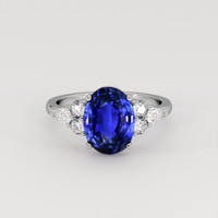 4.13 Ct. Blue Sapphire Ring, Platinum 950 1