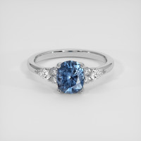 1.53 Ct. Blue Sapphire Ring, Platinum 950 1