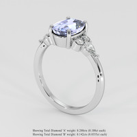 2.48 Ct. Violet Sapphire Ring, Platinum 950 2
