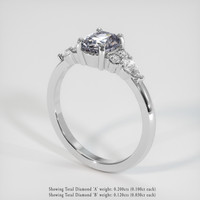 1.30 Ct. White Sapphire Ring, Platinum 950 2