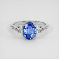 2.00 Ct. Blue Sapphire Ring, Platinum 950 1