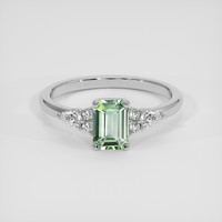 1.12 Ct. Green Sapphire Ring, Platinum 950 1