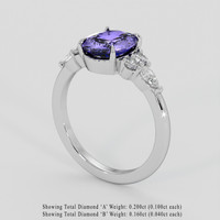 1.92 Ct. Purple Sapphire Ring, Platinum 950 2