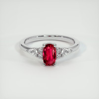 0.92 Ct. Ruby Ring, Platinum 950 1