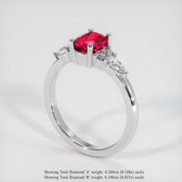 0.81 Ct. Ruby Ring, Platinum 950 2