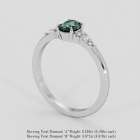0.80 Ct. Bluish Green Sapphire Ring, Platinum 950 2