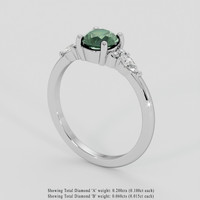 1.01 Ct. Bluish Green Sapphire Ring, Platinum 950 2