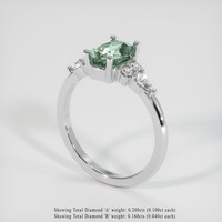1.71 Ct. Green Sapphire Ring, Platinum 950 2